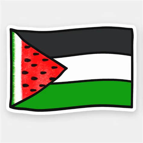 Trendy Watermelon Palestine Flag Artwork Sticker | Zazzle