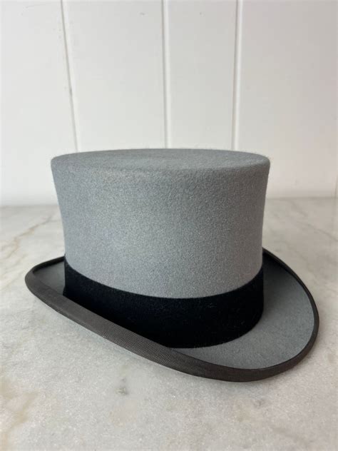 Vintage 100 Fine Fur Felt Top Hat Christys Of London Ascot Style Small Medium Size 6 78