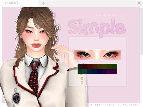 Simple Eyeliner N08 Learxfl In 2024 Simple Eyeliner Sims 4 Cc