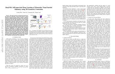 Deepvio Self Supervised Deep Learning Of Monocular Visual Inertial