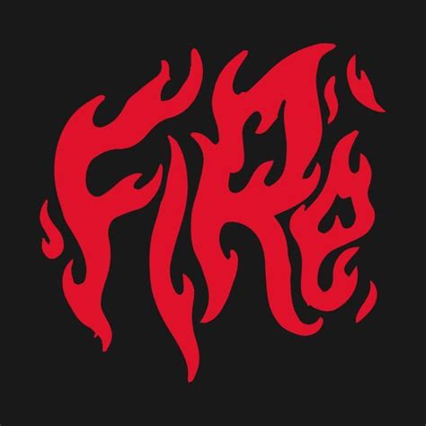 Red Flames On Black Background With The Word Fire Written In It S