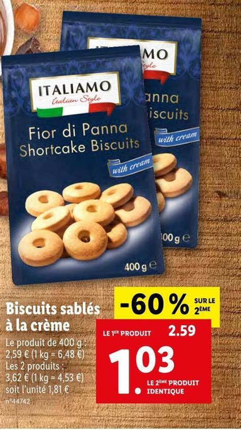 Promo Italiamo Biscuits Sabl S La Cr Me Chez Lidl