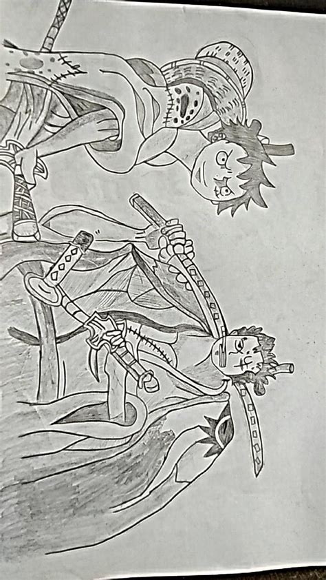 Luffy and Zoro drawing | One piece theme, Abstract artwork, Artwork