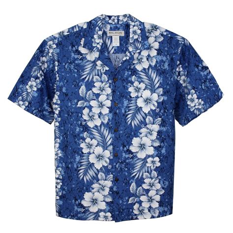 Mens Hawaiian Shirt Hawaiian Hibiscus Blue Mens Hawaiian Shirts