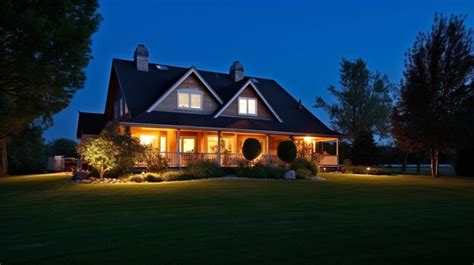 Premium AI Image | A large house with beautiful garden night view