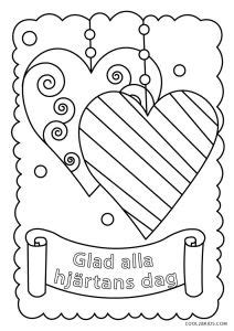 Valentine S Day Coloring Page With Two Hearts In The Shape Of A Heart