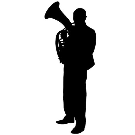 Premium Vector | Silhouette of musician playing the tuba on a white ...