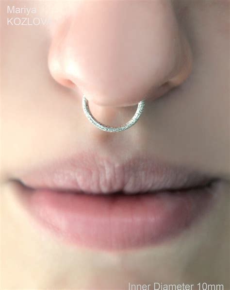 Tiny 6mm No Piercing 925 Silver Septum Ring16ga 12mm Small Etsy