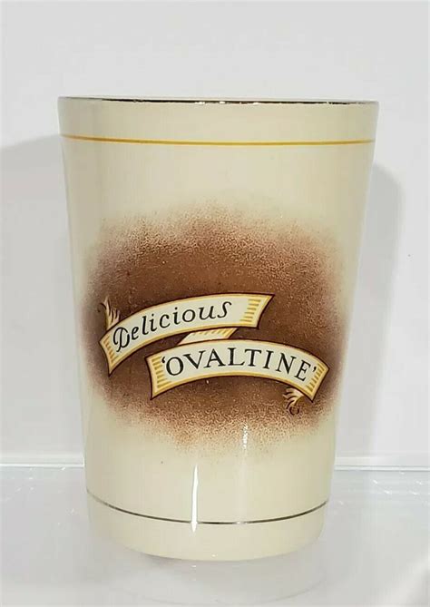 Vintage Delicious Ovaltine Drinking Glass England Made Rare Advertising Cup Ebay