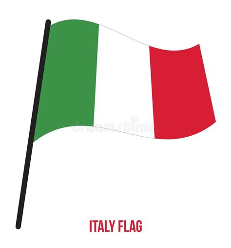 Waving Italy Flag On A White Background Vector Illustration Stock