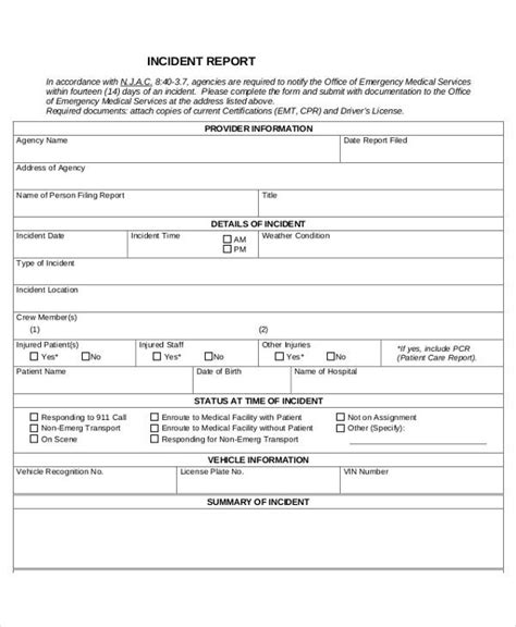 Incident Report Formats Pdf Word Pages Free Premium Templates