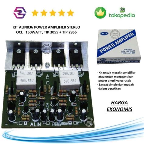 Jual Kit Power Amplifier Stereo Ocl 150 Watt Alin 036 Tip 3055 Tip