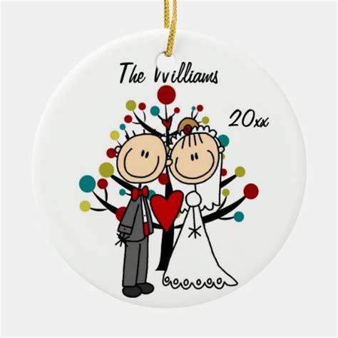 Wedding Couple 1st Christmas Personalized Ornament Zazzle