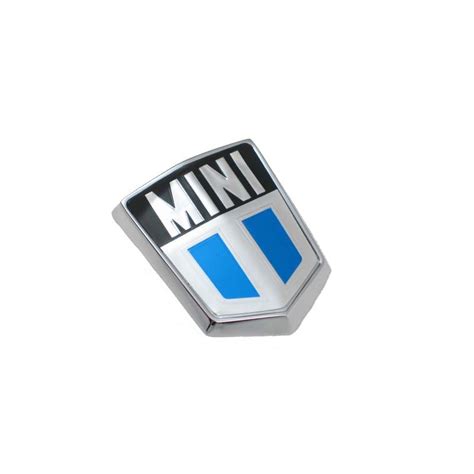 Badge De Capot Mini Argent And Bleu Piéces Détachées Austin Mini Dmo Racing