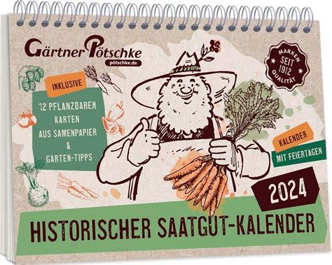 Einpflanzbarer Kalender Historisches Saatgut Amazon De B Robedarf