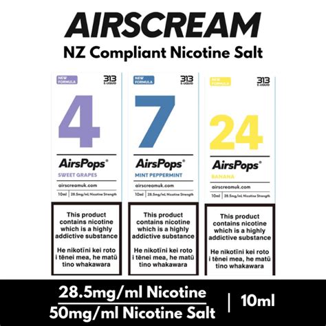 Airscream 313 E Liquid 10ml 285mg Nicotine40mg Vapeys Nz Fast