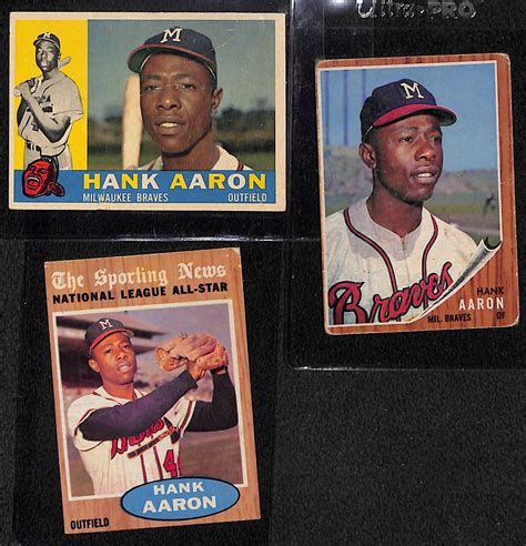 Lot Detail Lot Of Topps Hank Aaron Cards