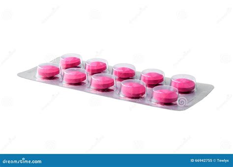 10 Tablet Pink Drugs Package Isolated Stock Image Image Of Parallel