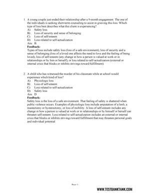 Chapter 07 Coping And Defense Mechanisms Practice Questions Neeb S