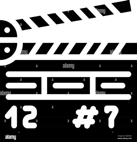 Clapperboard Tool Glyph Icon Vector Illustration Stock Vector Image