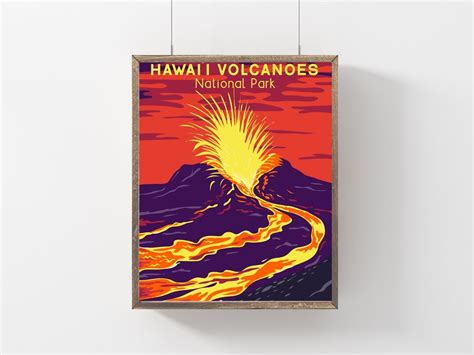 Hawaii Vulkane Reise Poster Nationalpark Geschenk Etsy De