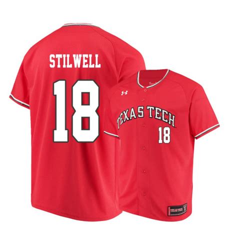 Texas Tech Red Raiders Cole Stilwell Baseball Jersey