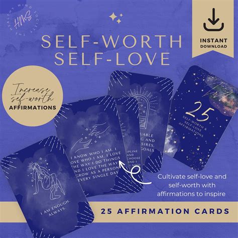 Self Love Affirmation Cards 25 Printable Digital Mindful Etsy