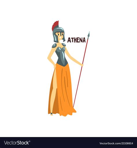 Athena Olympian Greek Goddess Ancient Greece Vector Image