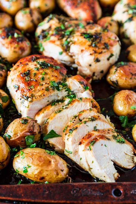 Sheet Pan Chicken With Spicy Potatoes Batata Harra Olivias Cuisine