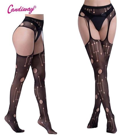 Bas résille en dentelle transparente pour femmes haut des cuisses bas à bretelles sexy lingerie