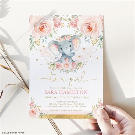 Printable Elephant Baby Shower Invitations