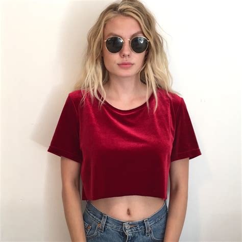 Red Velvet Crop Top This Shirt Is So Cute On Its Depop Crop