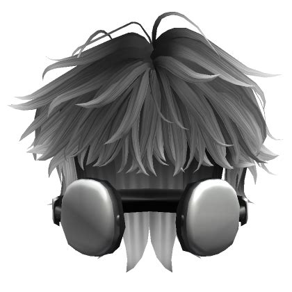 Messy Wolf Cut Hair W Headphones Black White S Code Price RblxTrade