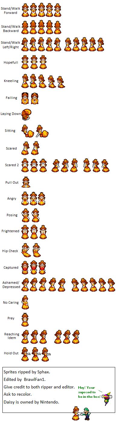 Sprite Sheet Princess Daisy By W00twithbrawl On Deviantart