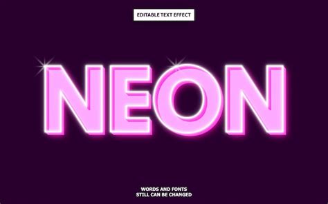 Pink Neon Text Effect Premium Vector