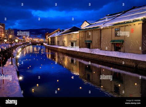 Townscape, Cityscape, landscape, panorama, panoramic, Otaru Canal,snow ...