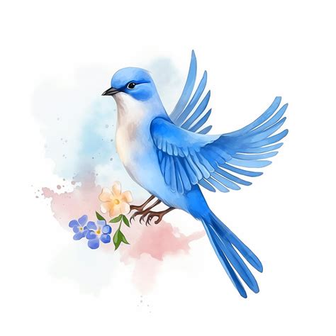 Flying Blue Bird Drawing