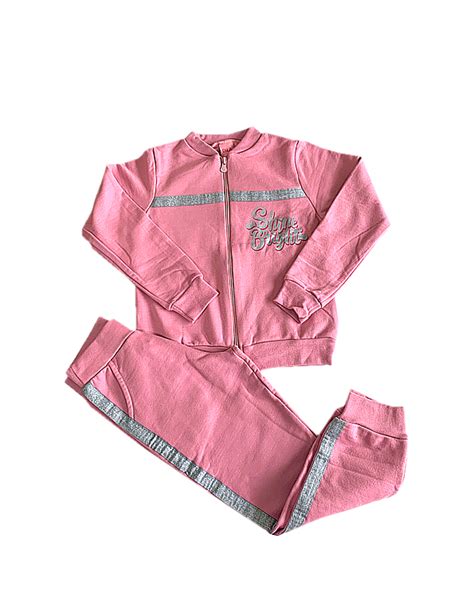 Conjunto De Moletom Infantil Feminino Rosa Carambolina