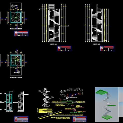 Iron Spiral Staircase DWG Block For AutoCAD Designs CAD