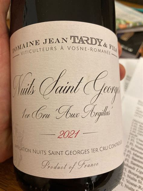 2022 Domaine Jean Tardy Et Fils Nuits St Georges 1er Cru Aux Argillas