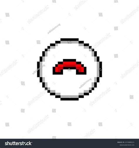 Pixel Art Call Rejected Icon Stock Vector Royalty Free