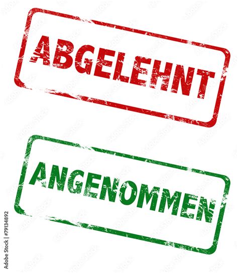 Grunge Stempel rot grün abgelehnt angenommen Stock Illustration Adobe