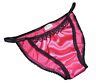 Hot Pink Shiny Satin Panties Mini Tanga String Bikini Ivory Lace Made