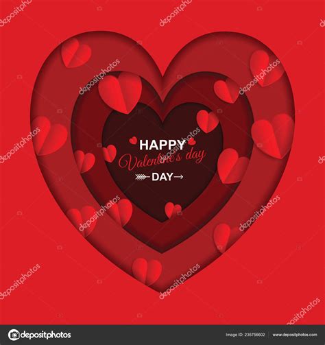 Valentine S Day Abstract Background Cut Paper Heart Vector Illustration