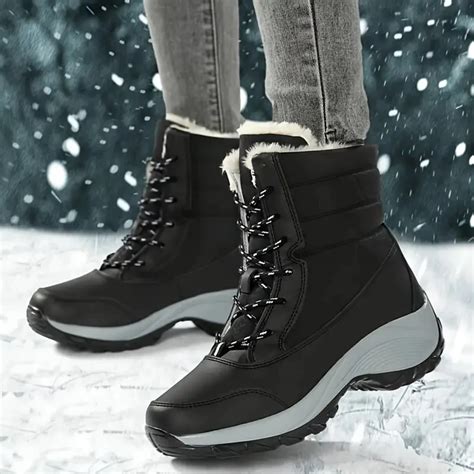 Botas De Nieve Con Plataforma Para Mujer Botines C Lidos De Piel