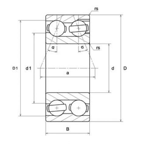 Rolamento De Esferas De Contato Angular 2 Carreiras 3306ZZ 30x72x30 2mm