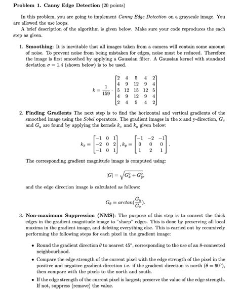 Solved Problem 1. Canny Edge Detection (20 points) In this | Chegg.com