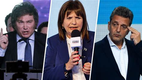 Milei Bullrich Y Massa Los Representantes De Los Tres Tercios Que Estarán En La Papeleta De