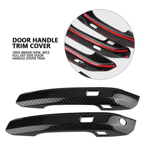 4Pcs Carbon Fiber Car Side Door Handle Frame Cover Trim For Audi Q5 FY