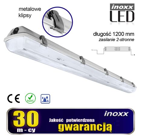 ZESTAW 5x OPRAWA HERMETYCZNA LAMPA LED IP65 10x ŚWIETLÓWKA LED 120CM